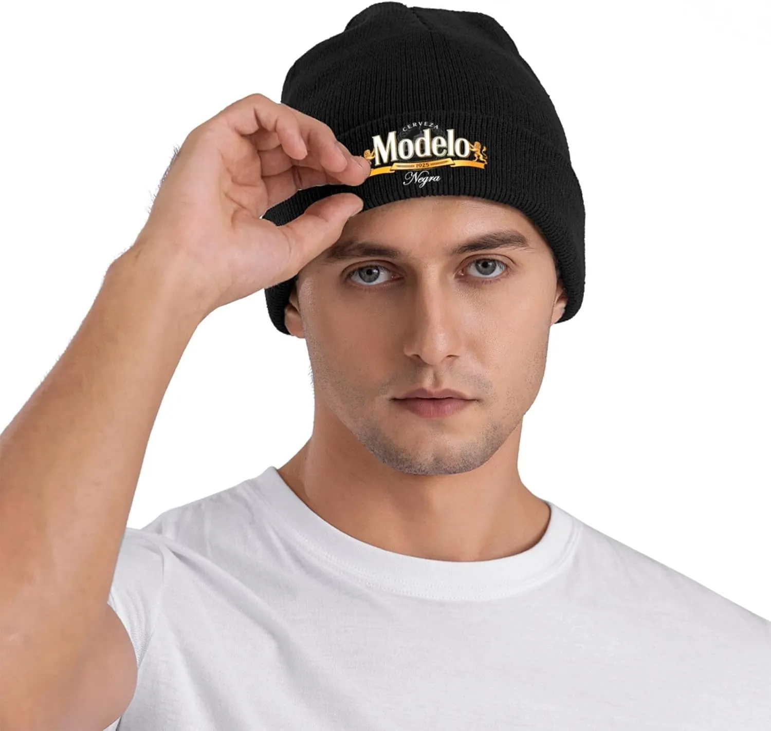 Modelo Beer Classic Warm Winter Knit Cap Fleece Lined Beanie Hat