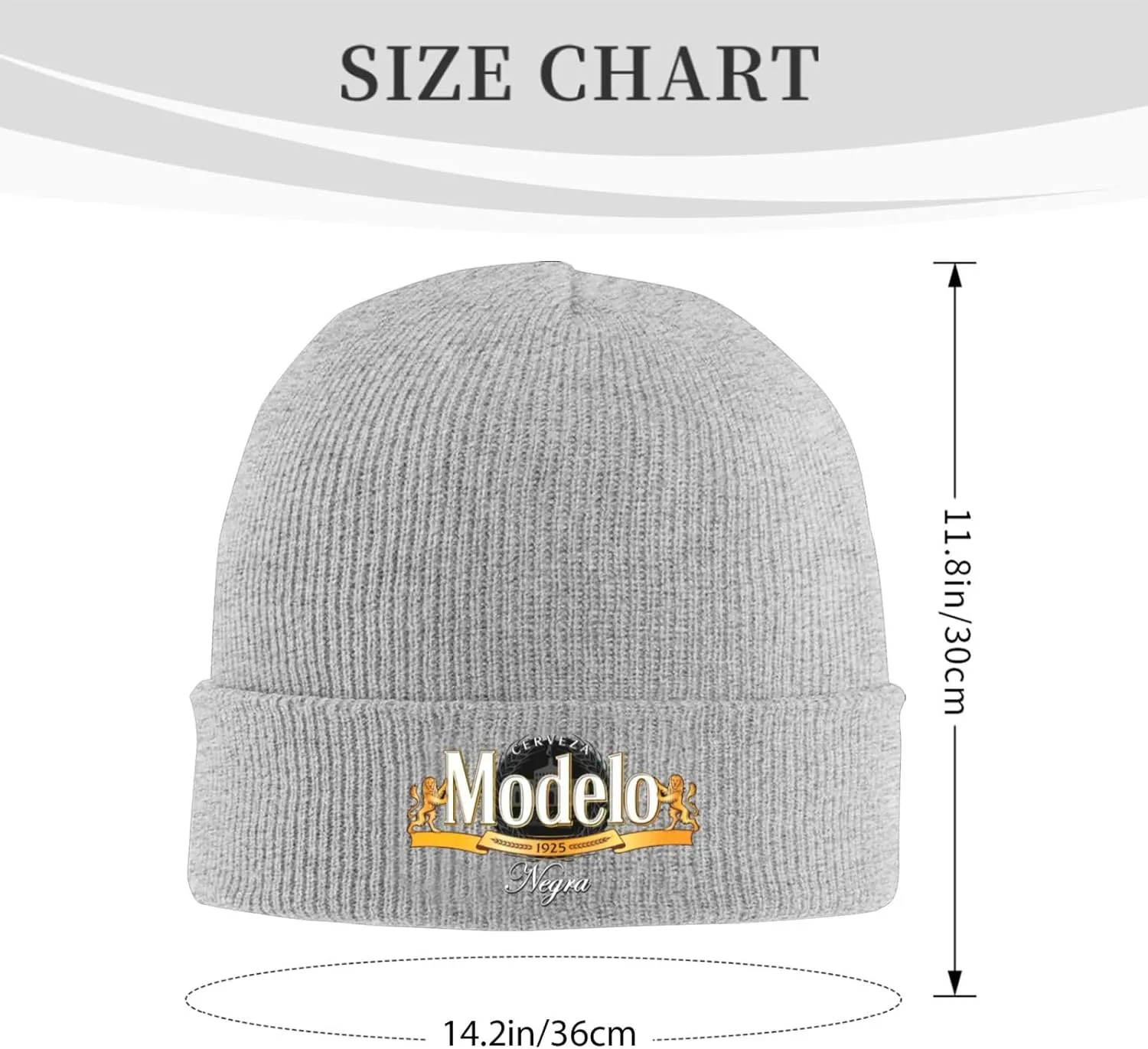 Modelo Beer Classic Warm Winter Knit Cap Fleece Lined Beanie Hat