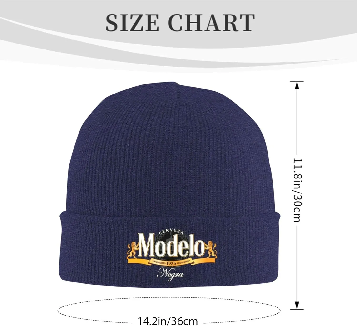 Modelo Beer Classic Warm Winter Knit Cap Fleece Lined Beanie Hat