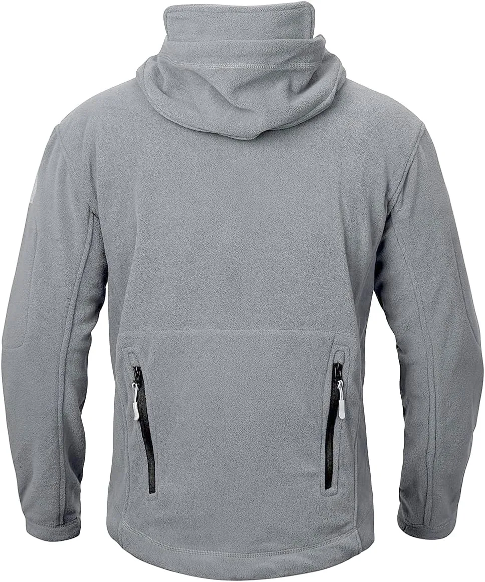 NAVEKULL Men's Tactical Hoodie Fleece Jacket Winter Warm Full-Zip Military Army Outdoor Hiking Coat with 7 Zip-pockets