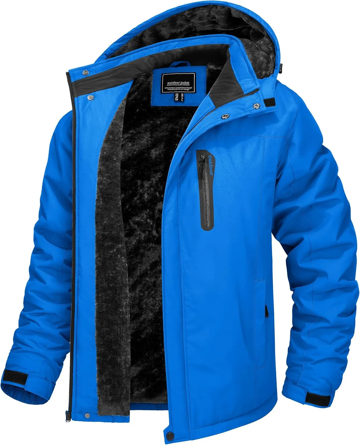TACVASEN Men's Ski Snowboard Jacket Warm Winter Windproof Hiking Fishing Travel Fleece Lined Jacket Hooded with Pockets