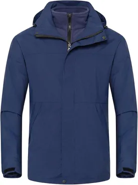 Women's 3 In 1 Winter Coat Waterproof Jacket with Removable Lining Women Warm Mountain Windbreaker Hooded Jacket