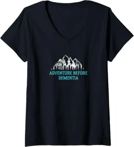 Womens Adventure before Dementia Travel V-Neck T-Shirt