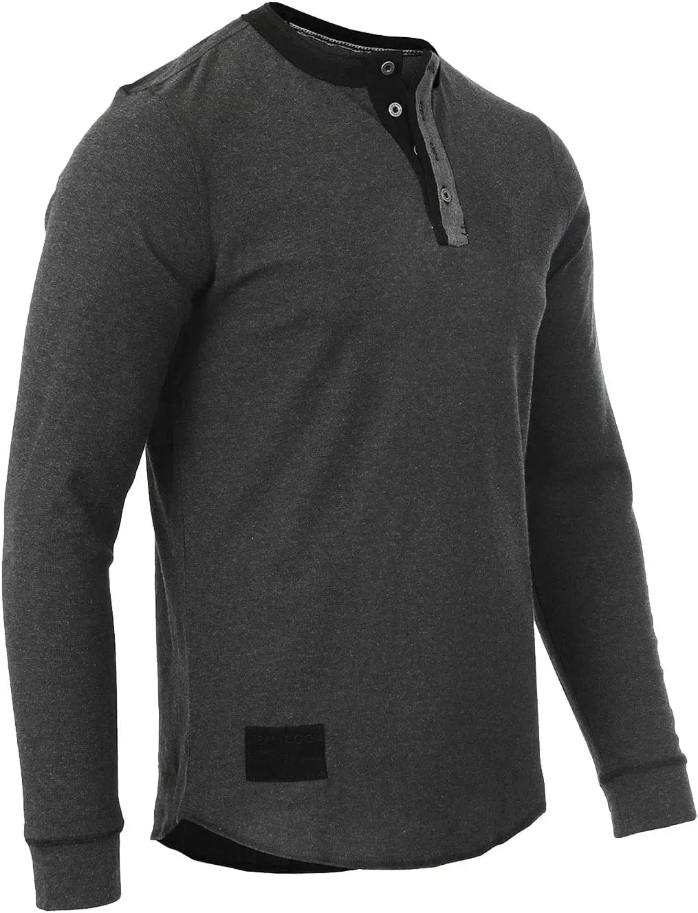 ZIMEGO Men's Long Sleeve Waffle Henley Lightweight Thermal Pullover T-Shirts