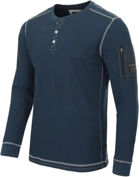 ZIMEGO Men's Long Sleeve Waffle Henley Lightweight Thermal Pullover T-Shirts